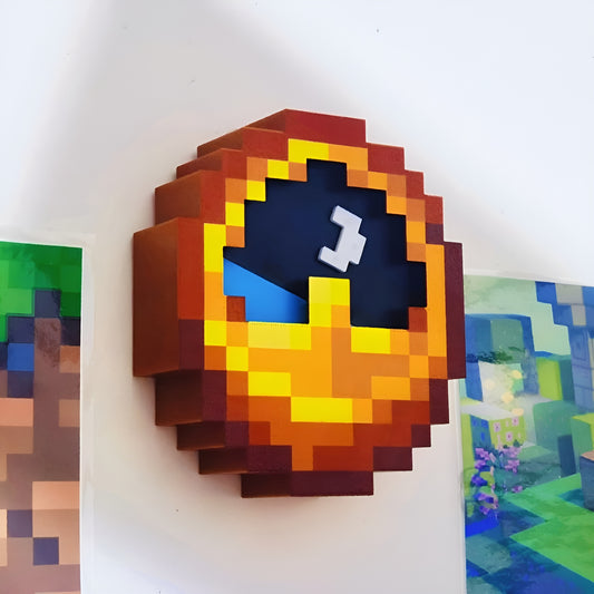 Realistic Minecraft 12h Wall Clock