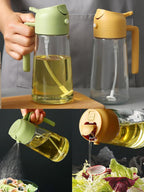 2 In 1 Oil Dispenser & Sprayer Bottle For Kitchen